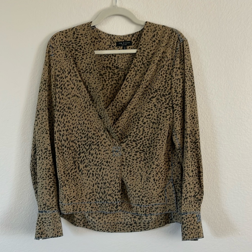 Rag & Bone olive leopard shirt